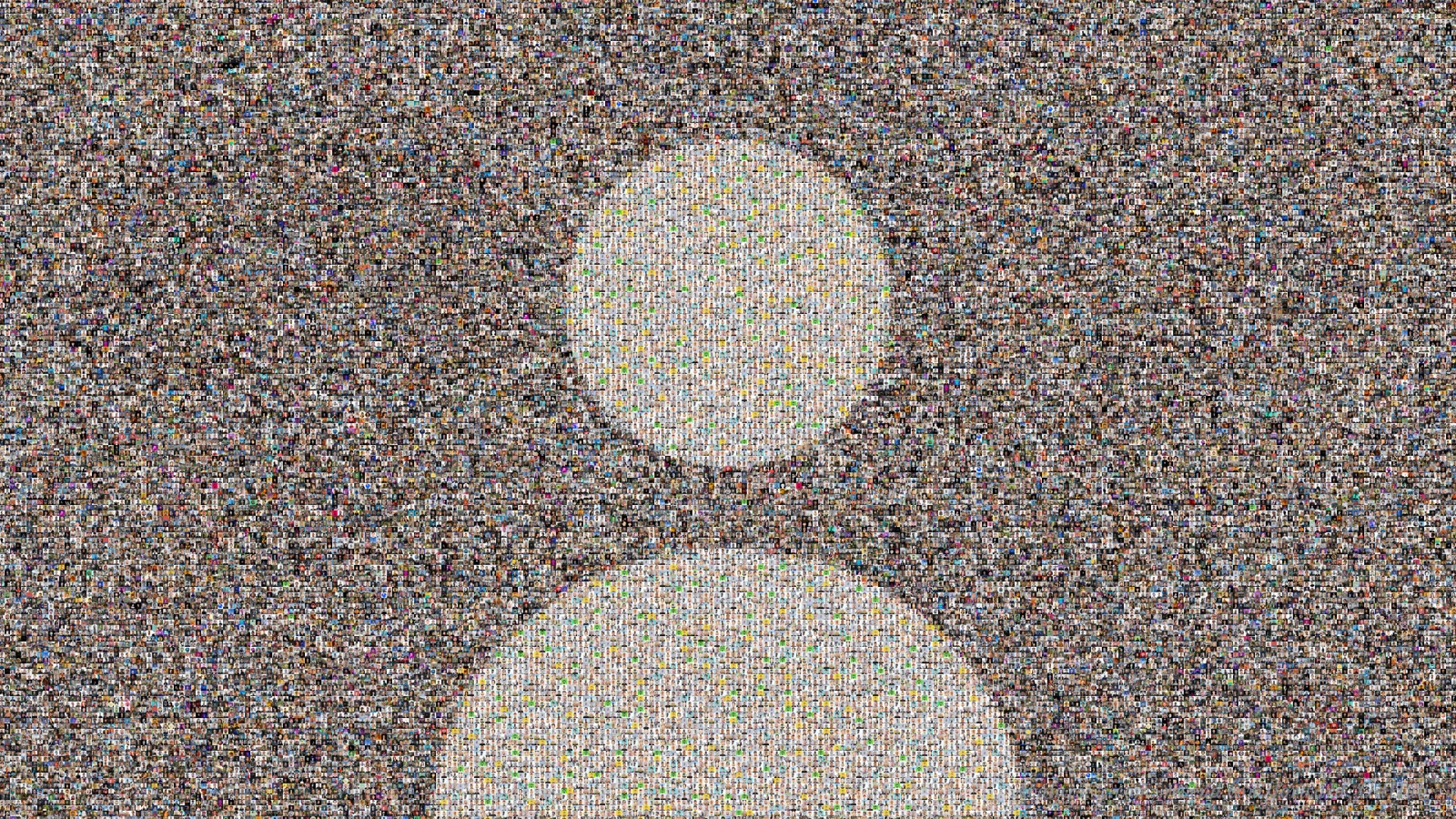 Thousands of avatars forming the gray default avatar silhouette